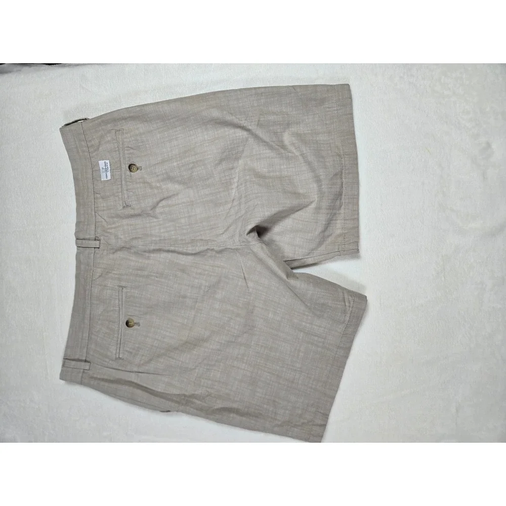 Vineyard Vines Mens Khaki Tan Crosshatch Cotton Flat Front Shorts 38 Coastal‎